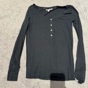 Victoria's Secret Black Long Sleeve Pajama Top with Buttons